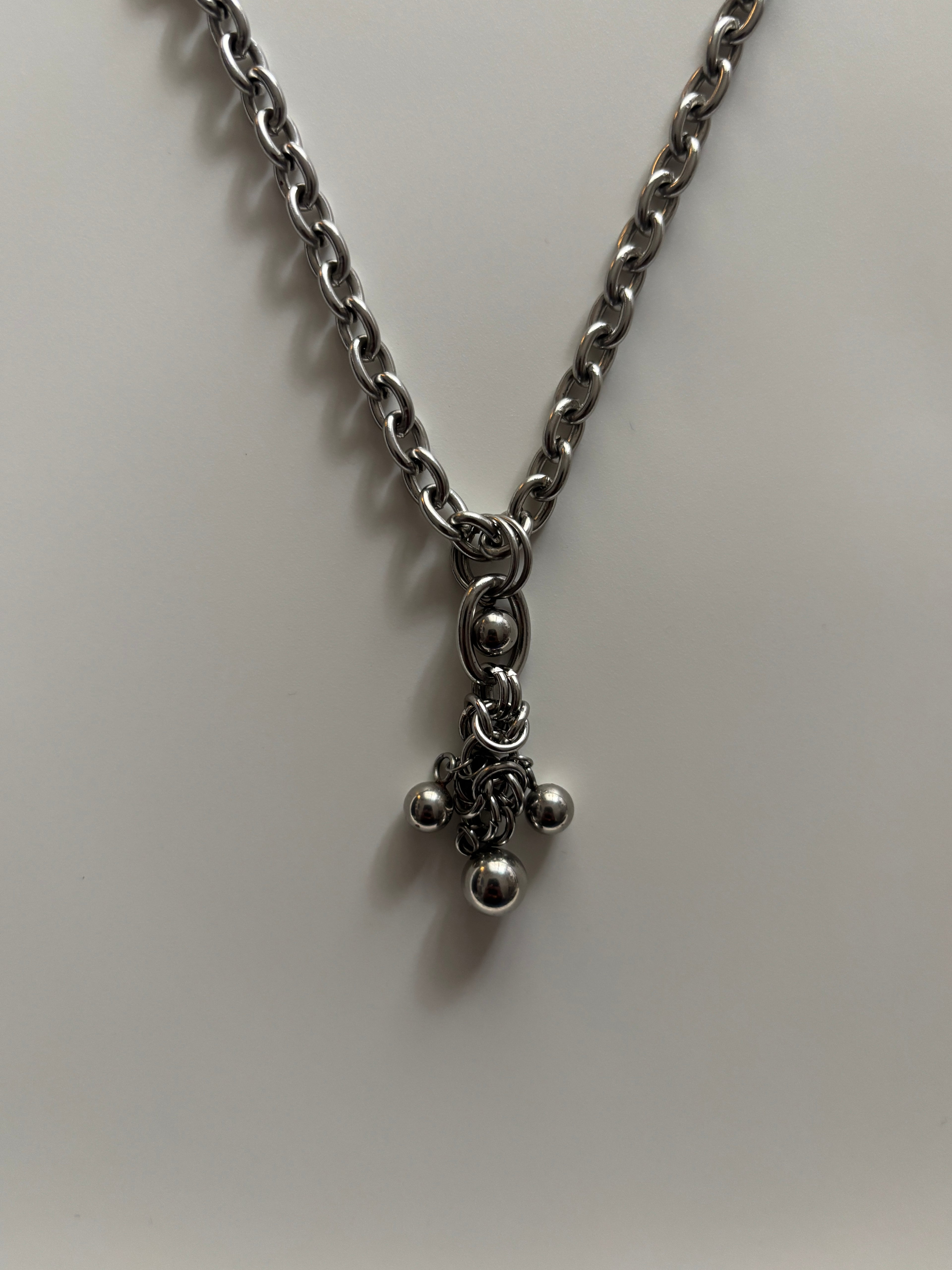 Chrome Droplet Necklace