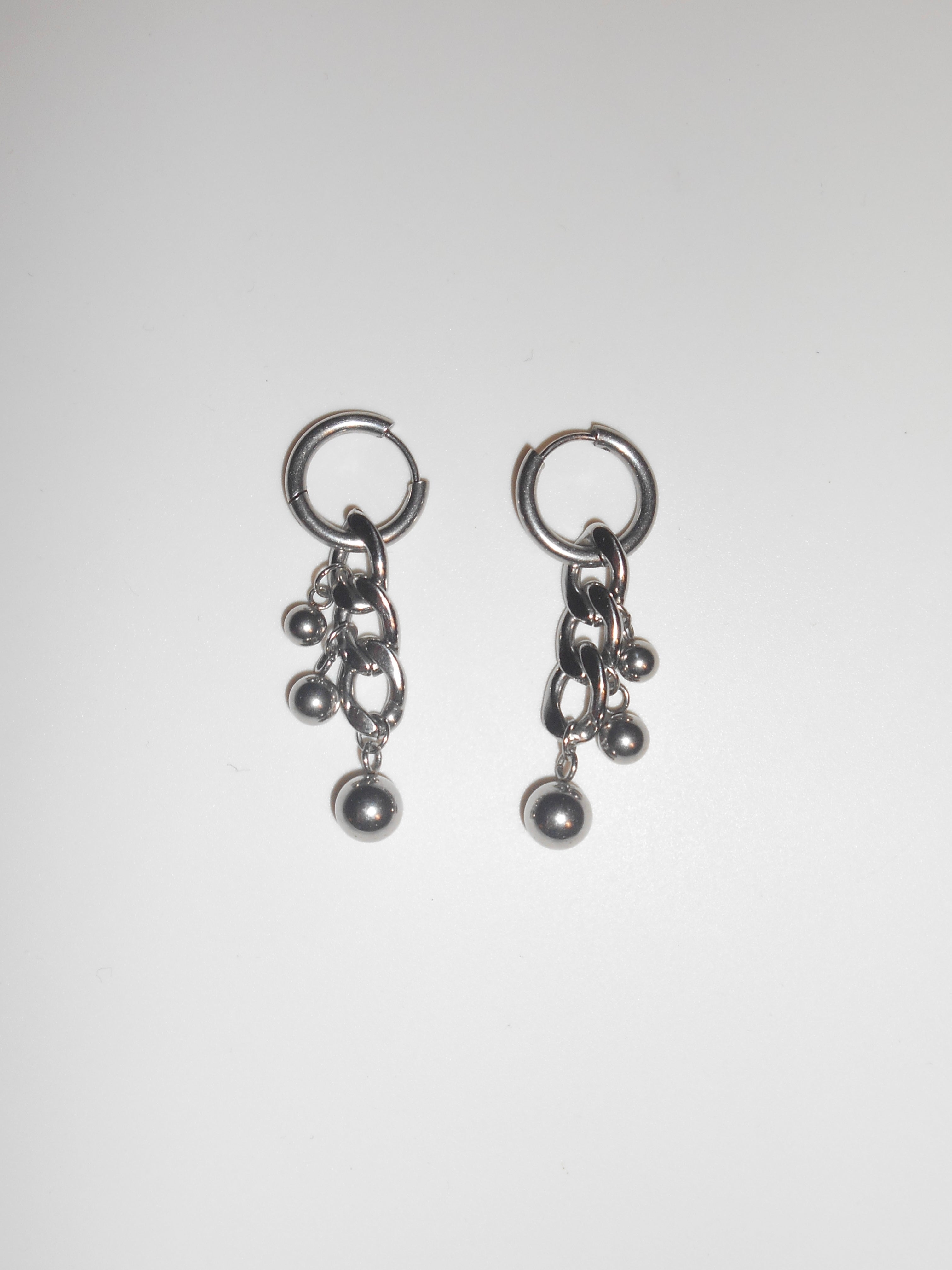 Chrom-Kugel-Ohrringe